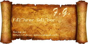 Führer Gábor névjegykártya