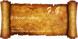 Führer Gábor névjegykártya